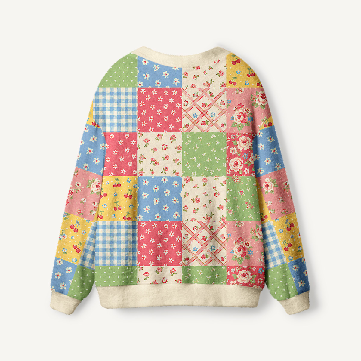 Sweet Memory Quilt Print Halloween Ugly Cardigan Sweaters
