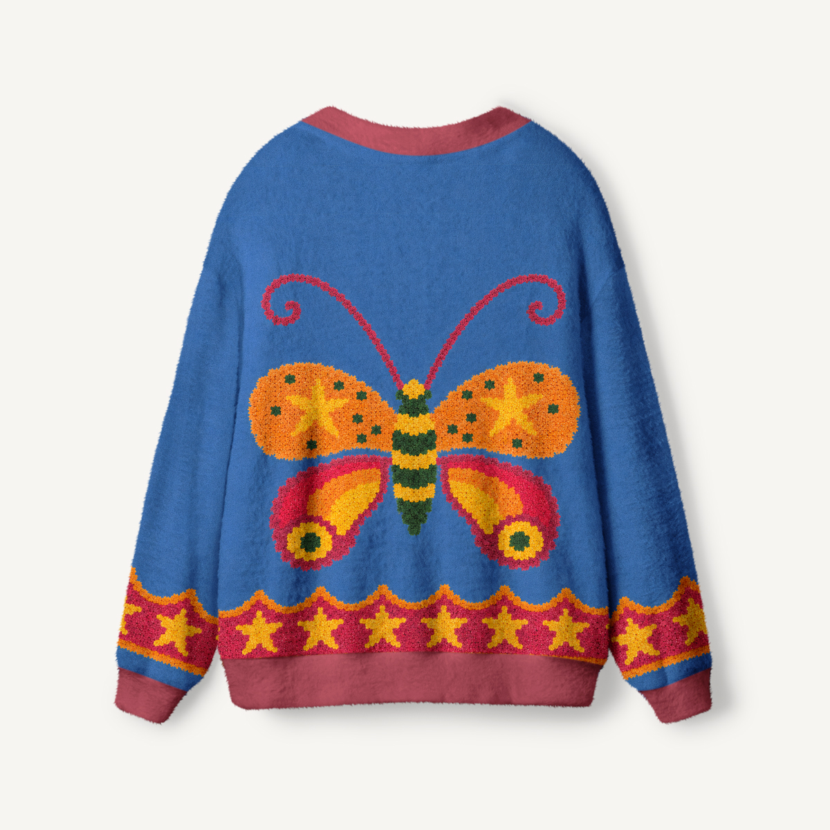 Starlit Butterfly Bloom Print Ugly Cardigan Sweaters
