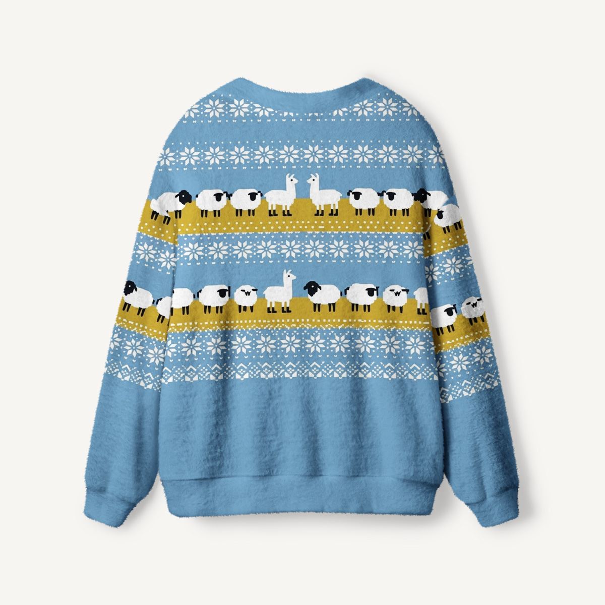 Pasture Parade Sheep Print Ugly Cardigan Sweaters