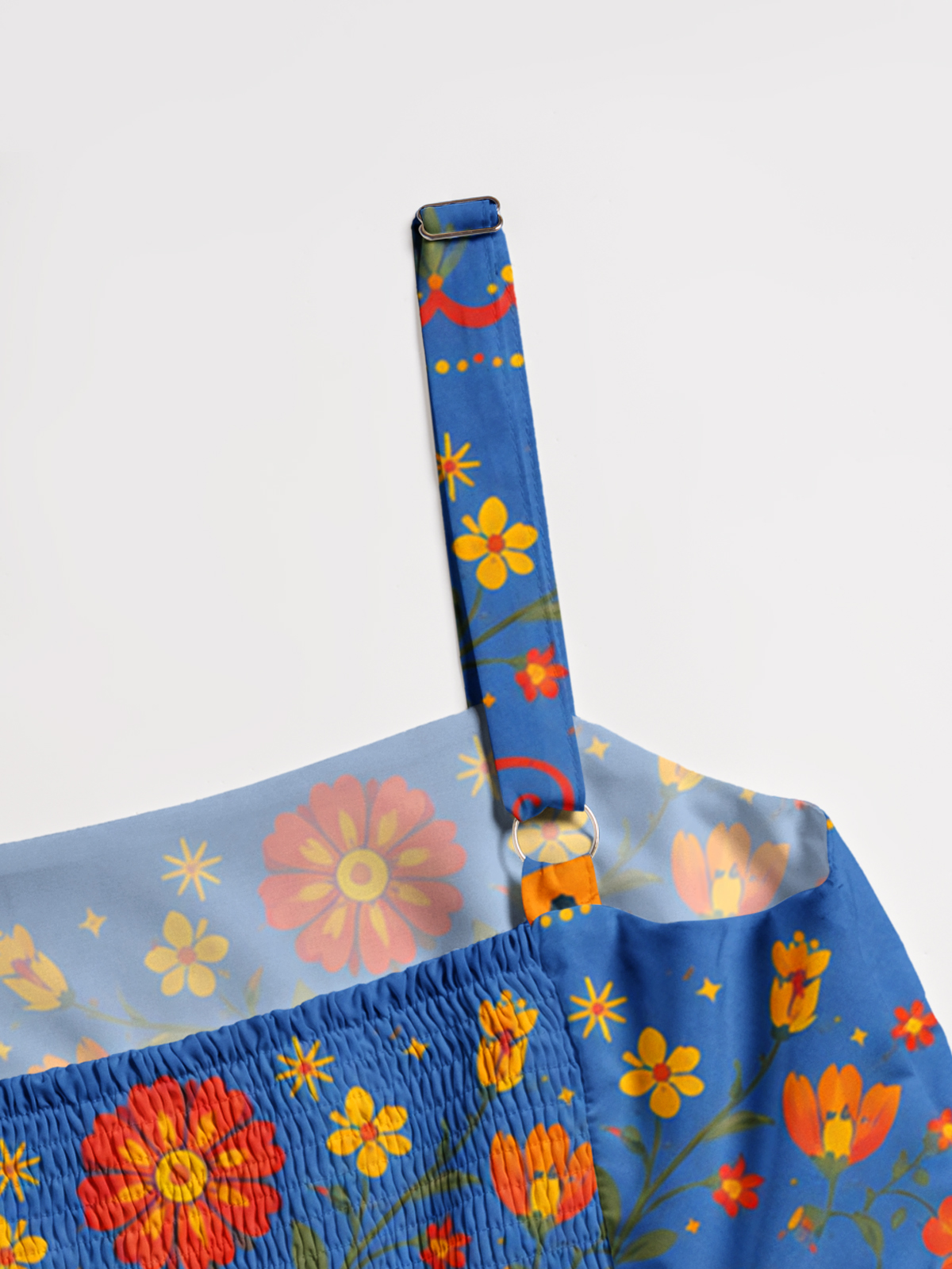 Starlit Butterfly Bloom Print Wide Straps Maxi Dress With Pockets