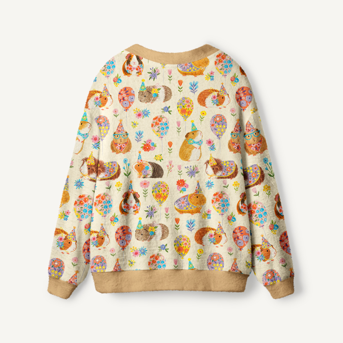 Guinea Pig Garden Party Print Ugly Cardigan Sweaters