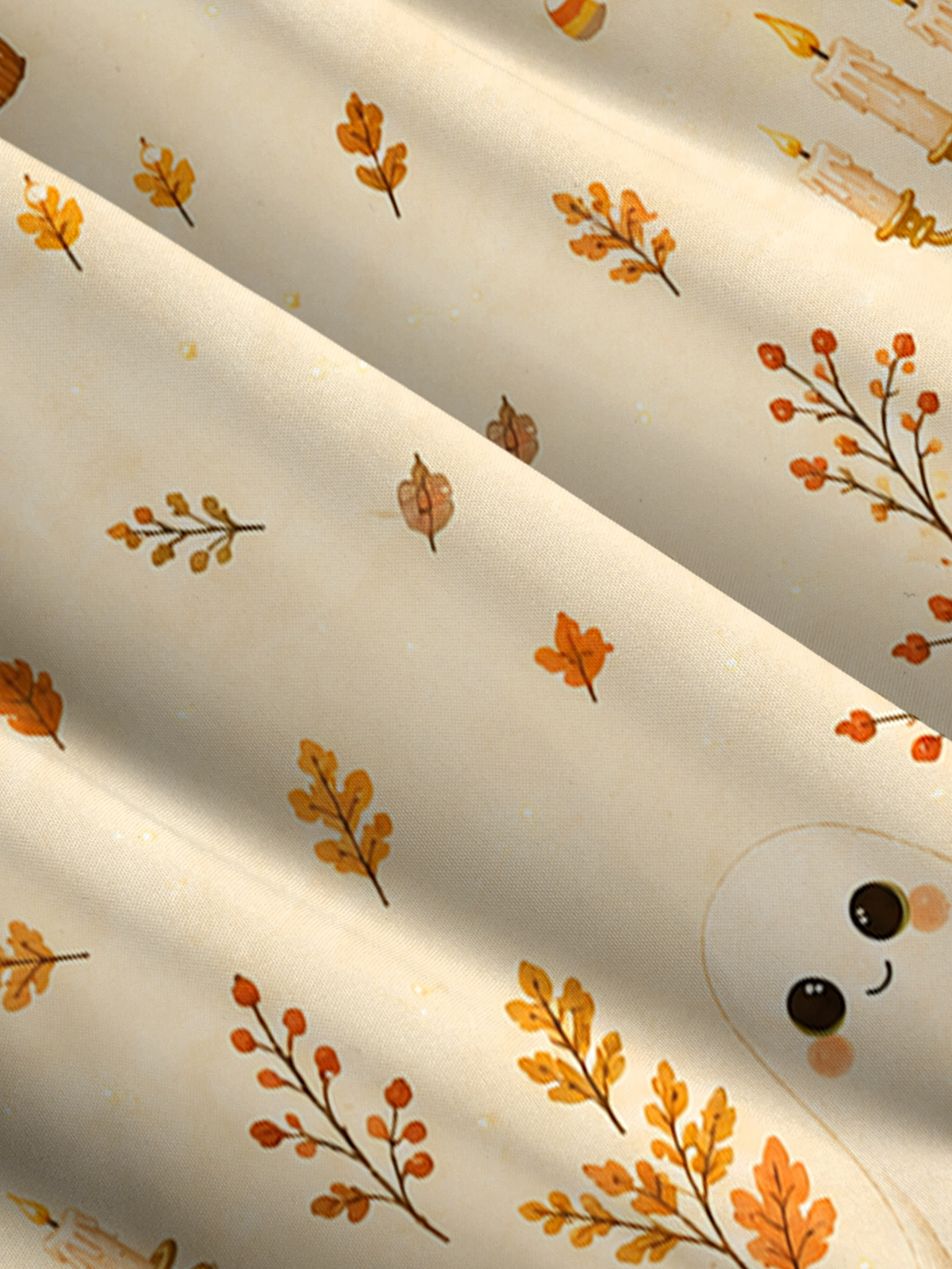 Pumpkin Ghost Harvest Print Wide Straps Maxi Dress With Pockets