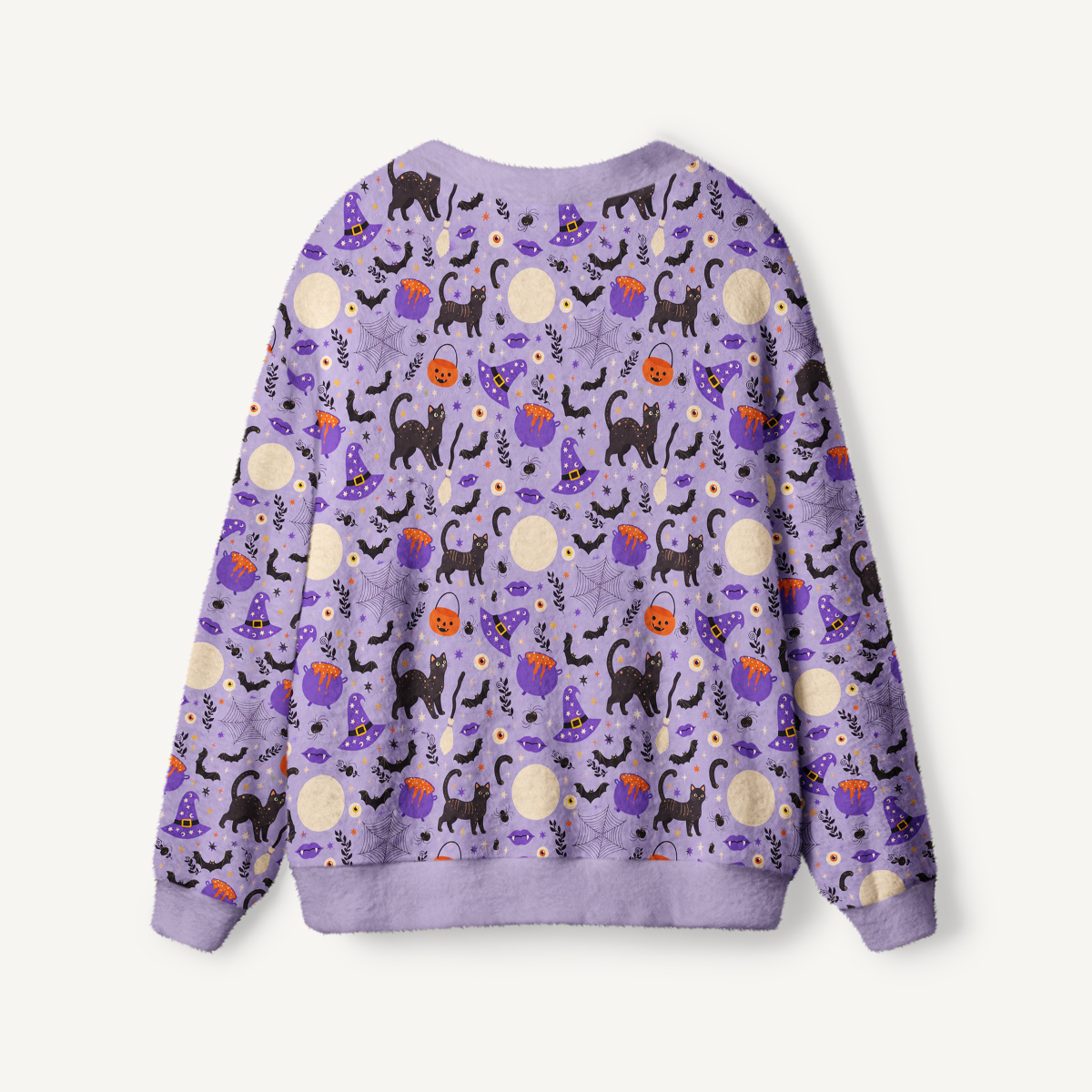 Moonlit Whiskers Print Ugly Cardigan Sweaters