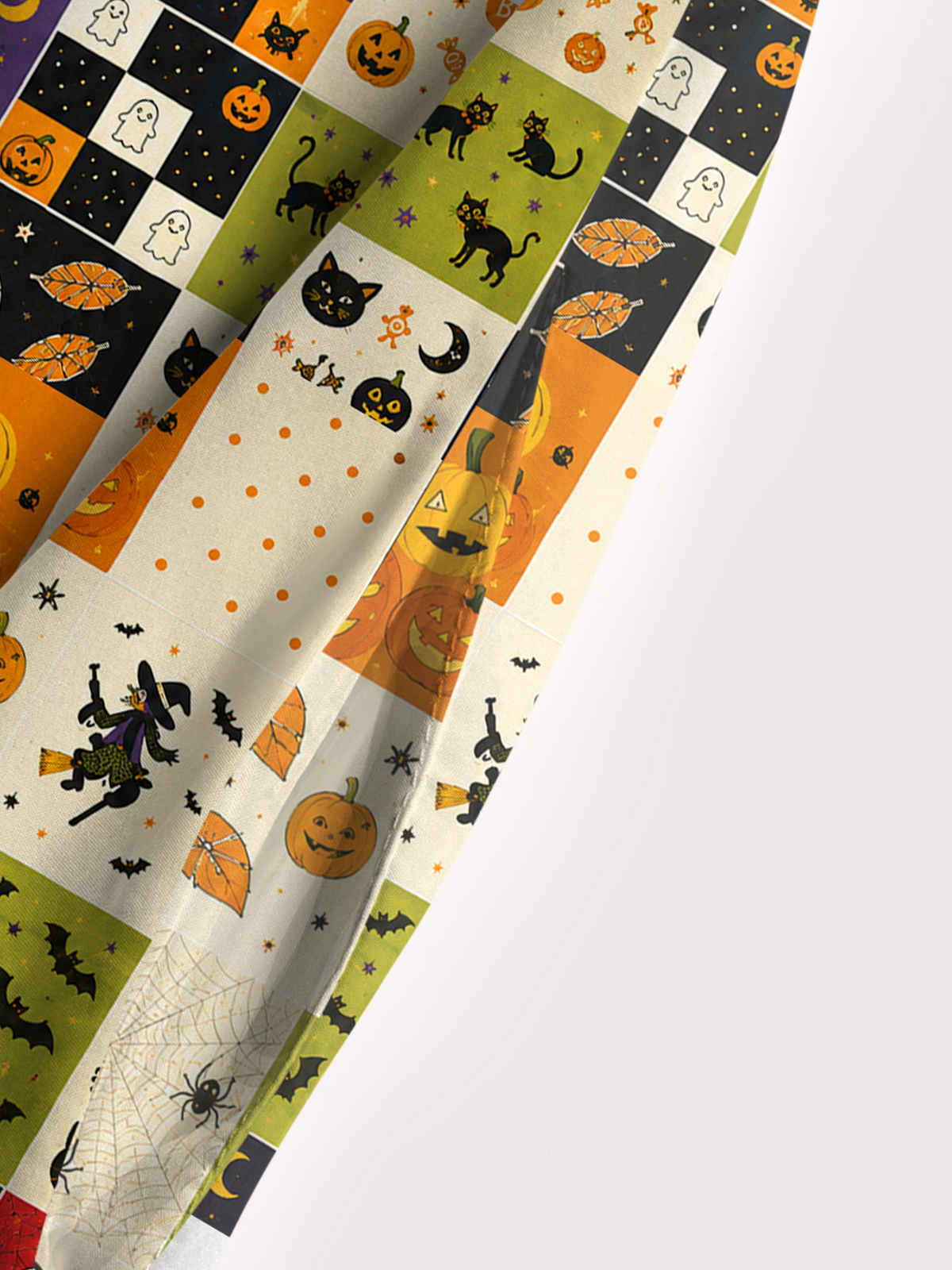 Spooky Sweet Patchwork Print Wide Straps Maxi Dress With Pockets