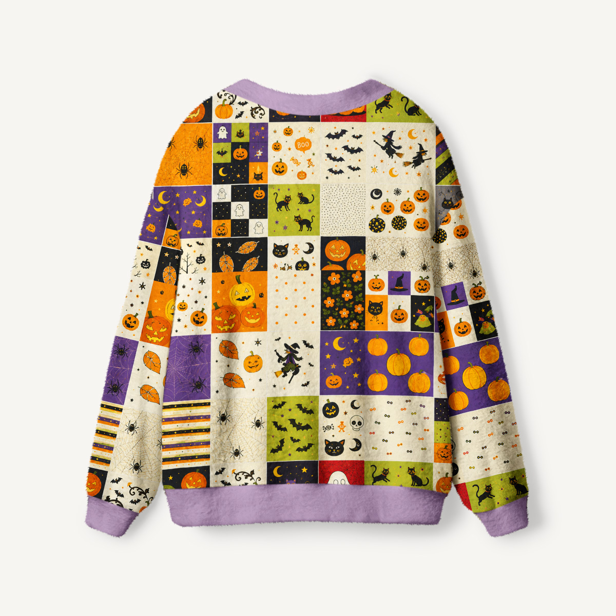Spooky Sweet Patchwork Print Ugly Cardigan Sweaters