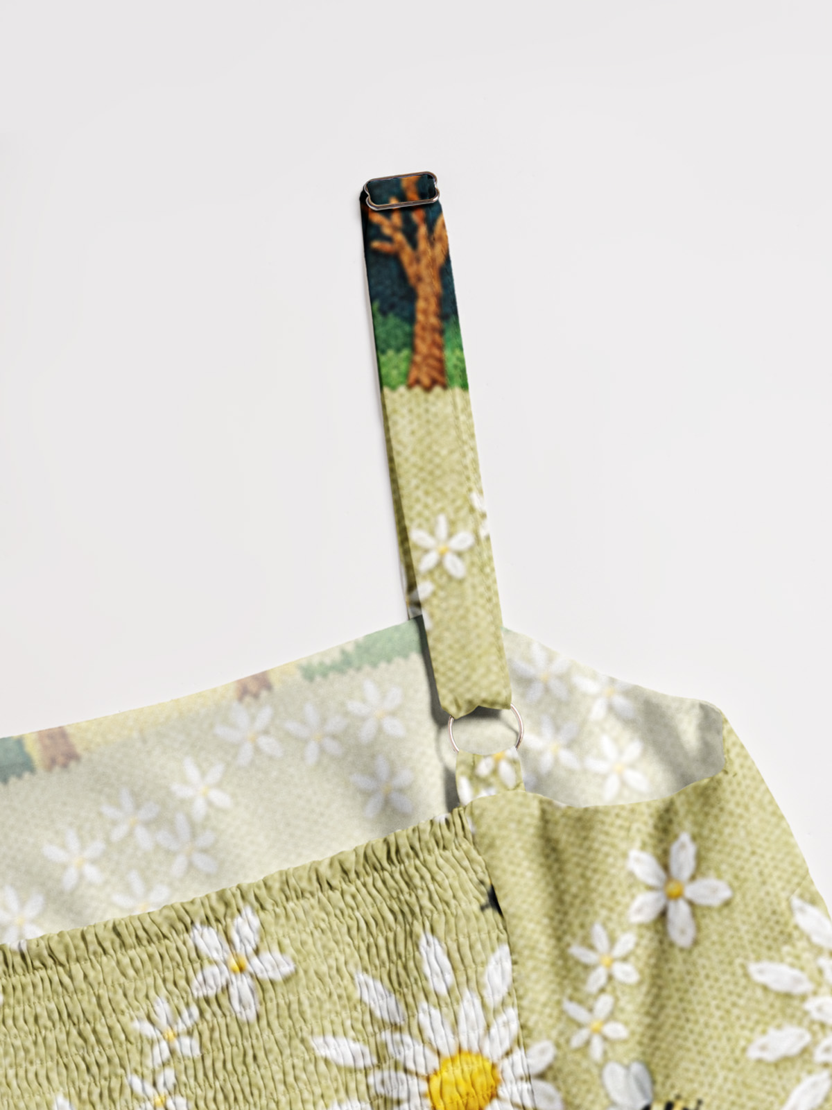 Valley Cottage Daisy & Bees Print Wide Straps Maxi Dress With Pockets