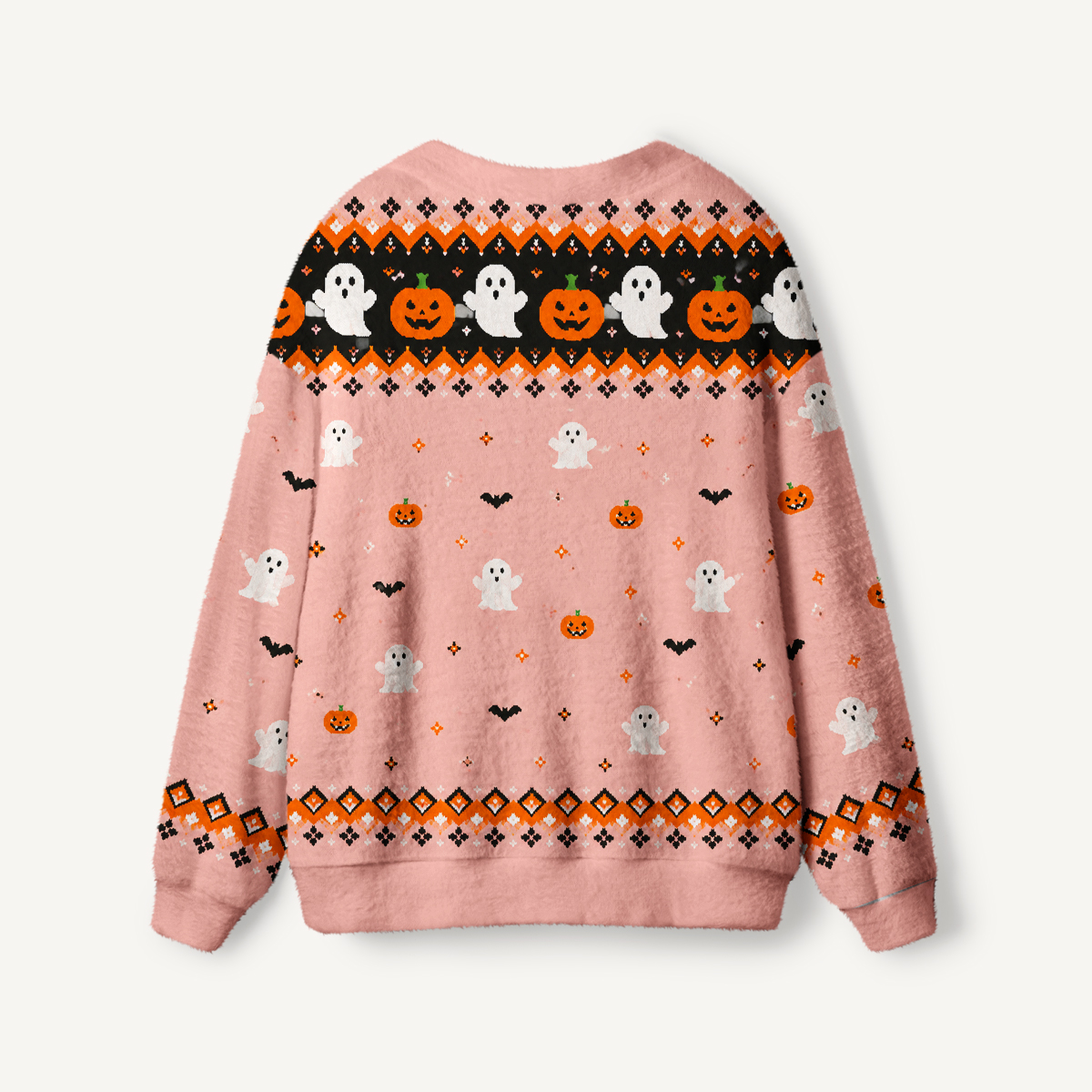 Halloween Ghost & Pumpkin Ugly Cardigan Sweaters