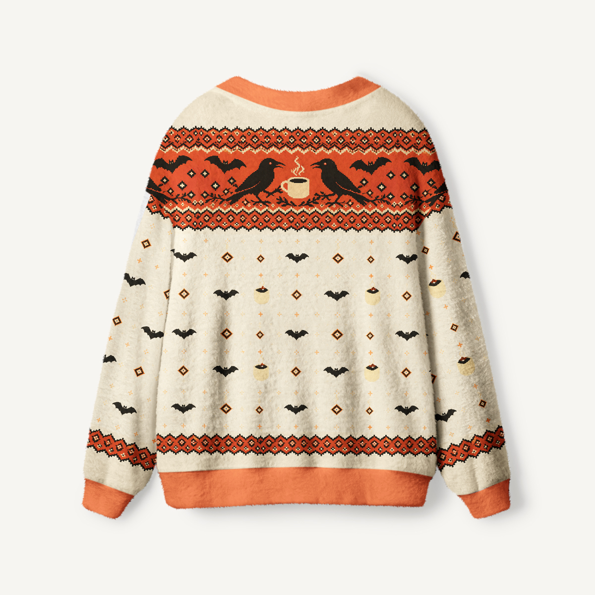 Autumn Raven Coffee Bat Ugly Cardigan Sweaters