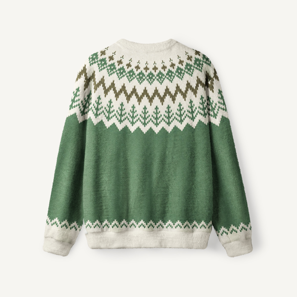 Nordic Winter with Forest Fuzzy Crewneck Sweater