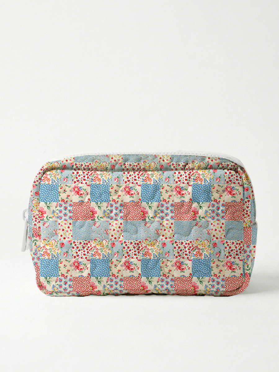 Print Cloud Quilted Cosmetic Pouch