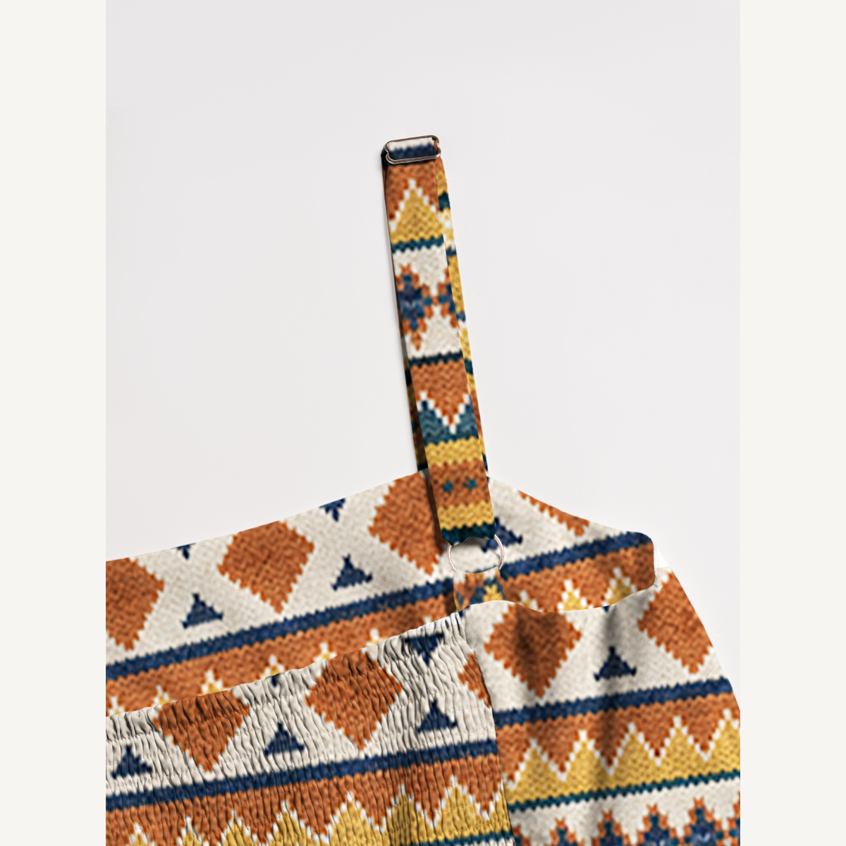 Running Horses Geometric Pattern Straps Maxi Dress With Pockets