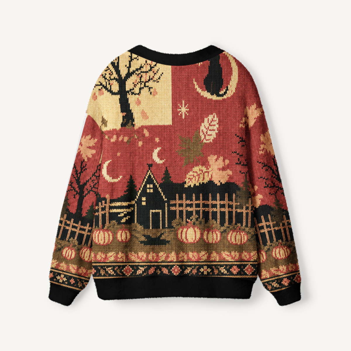 Harvest Time Cat Ugly Cardigan Sweaters