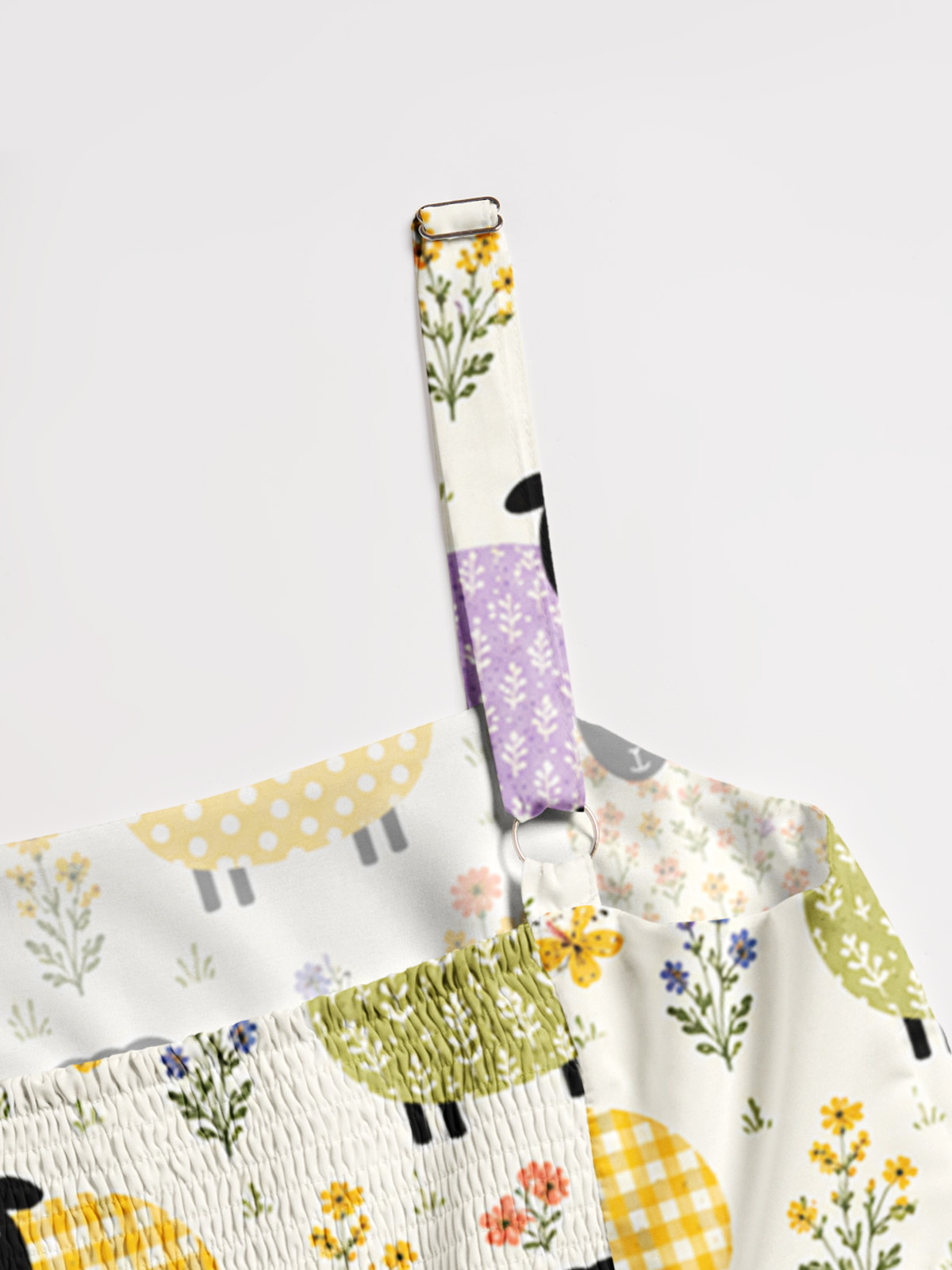 Pastel Meadow Flock Print Wide Straps Maxi Dress With Pockets