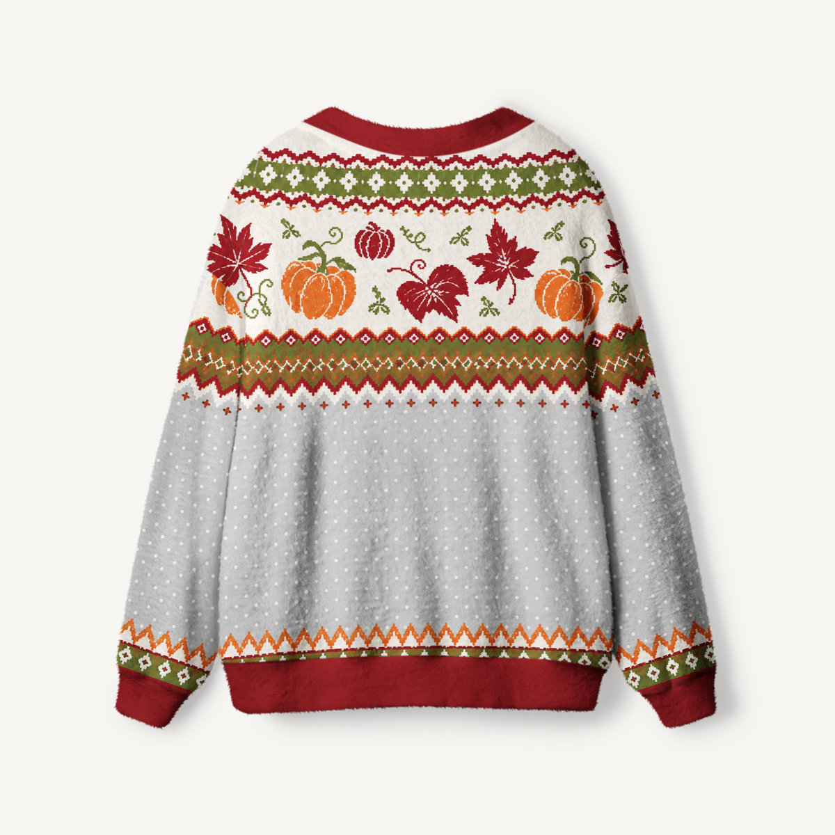 Autumn Harvest Fair Isle Print Ugly Cardigan Sweaters