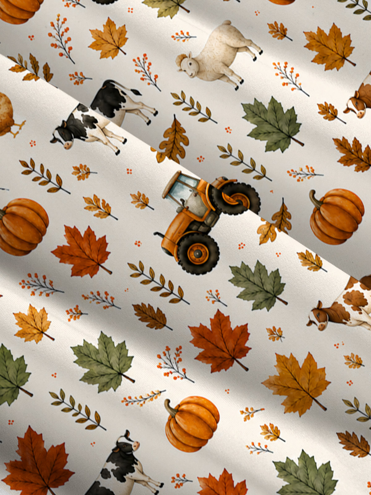 Pumpkin Farm Harvest Print Wide Straps Maxi Dress With Pockets