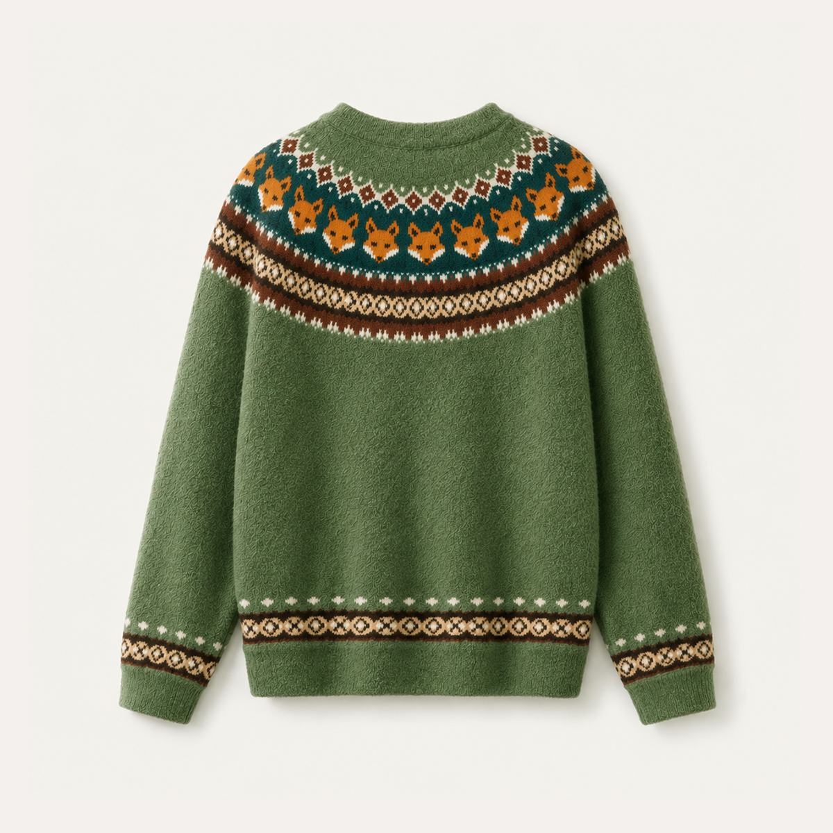 Woodland Fox Garden Fuzzy Crewneck Sweater
