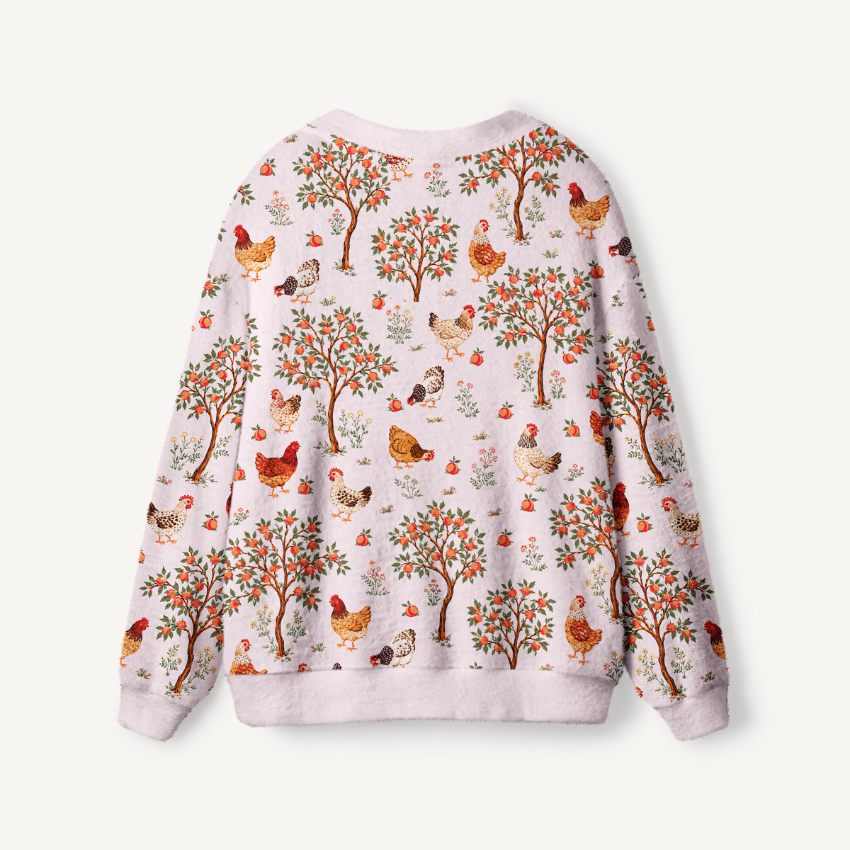 Orchard Hen Garden Print Ugly Cardigan Sweaters