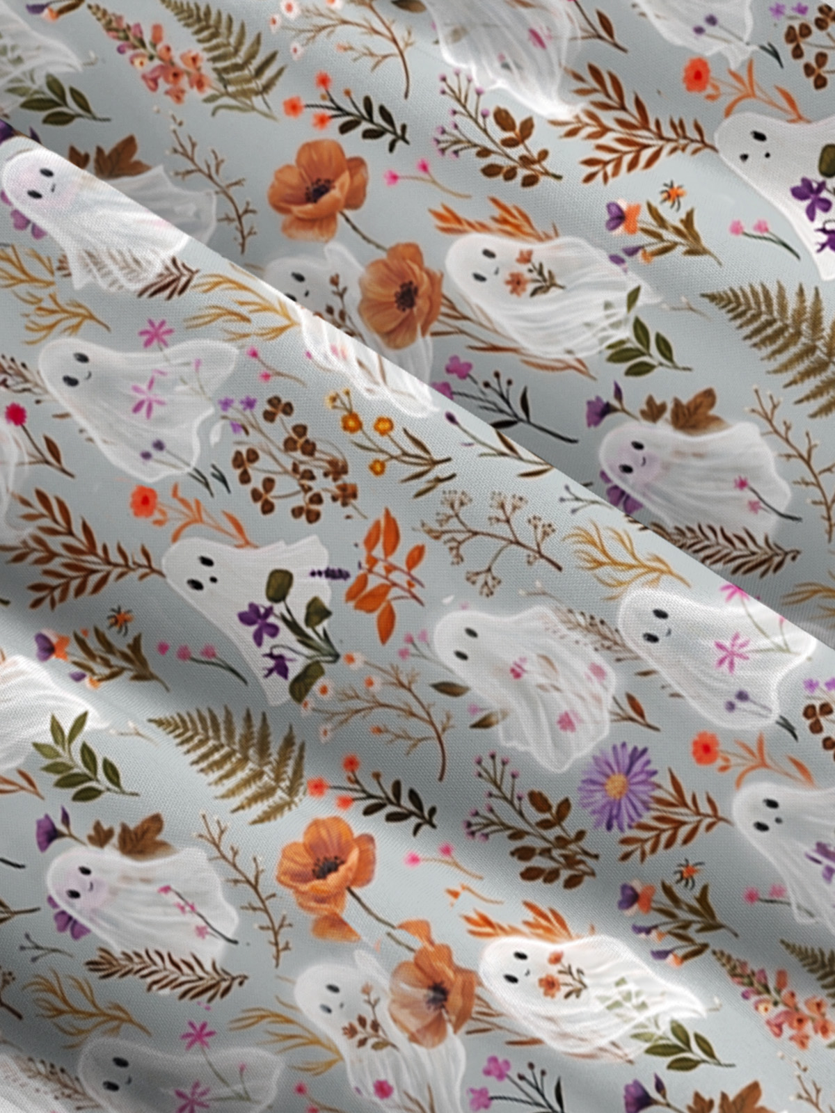Ghostly Wildflower Meadow Print Wide Straps Maxi Dress With Pockets