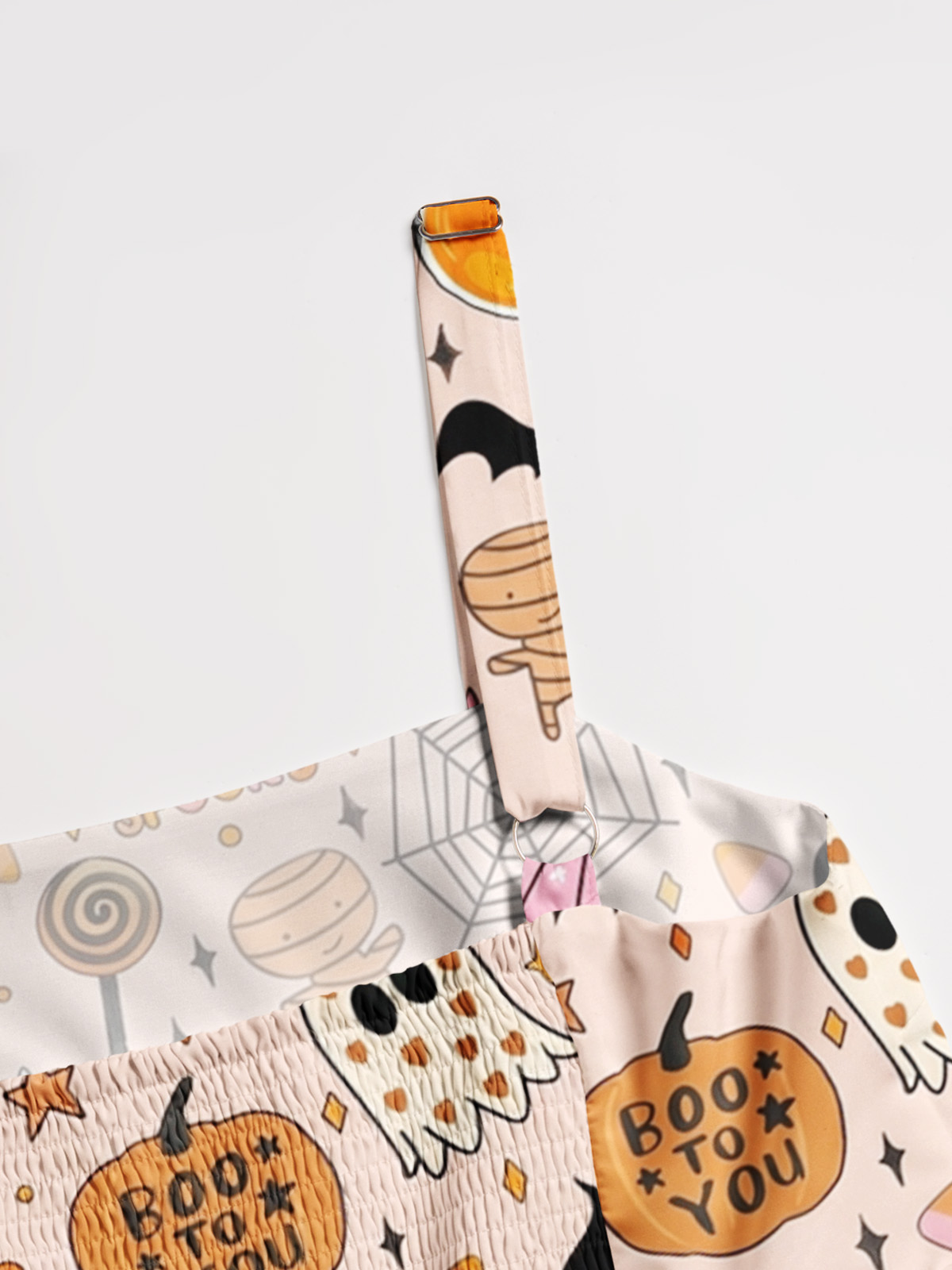 Spooky Doodles Halloween Treats  Print Wide Straps Maxi Dress With Pockets