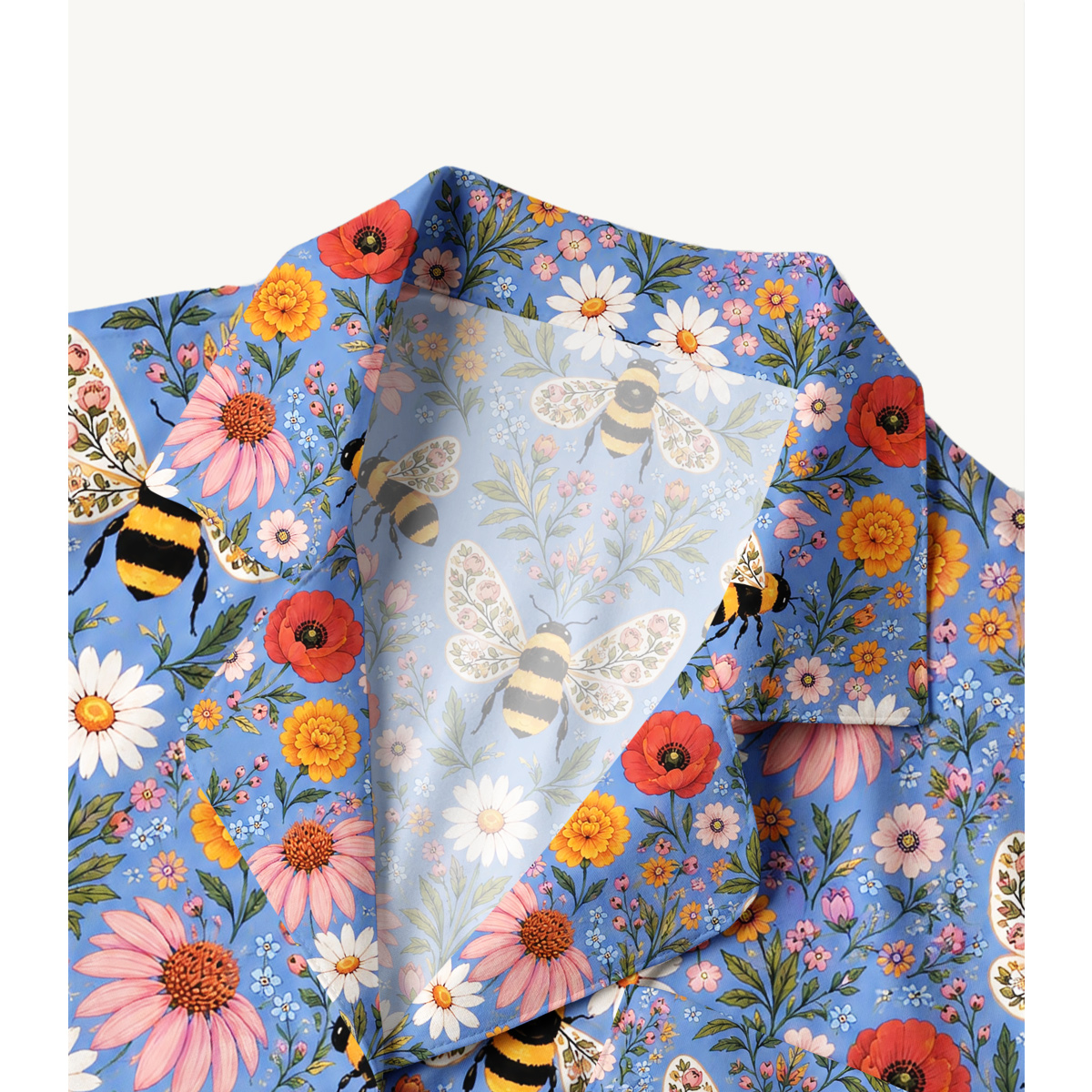 Whimsical Garden Bumblebee & Wildflower Long Pajama Set 