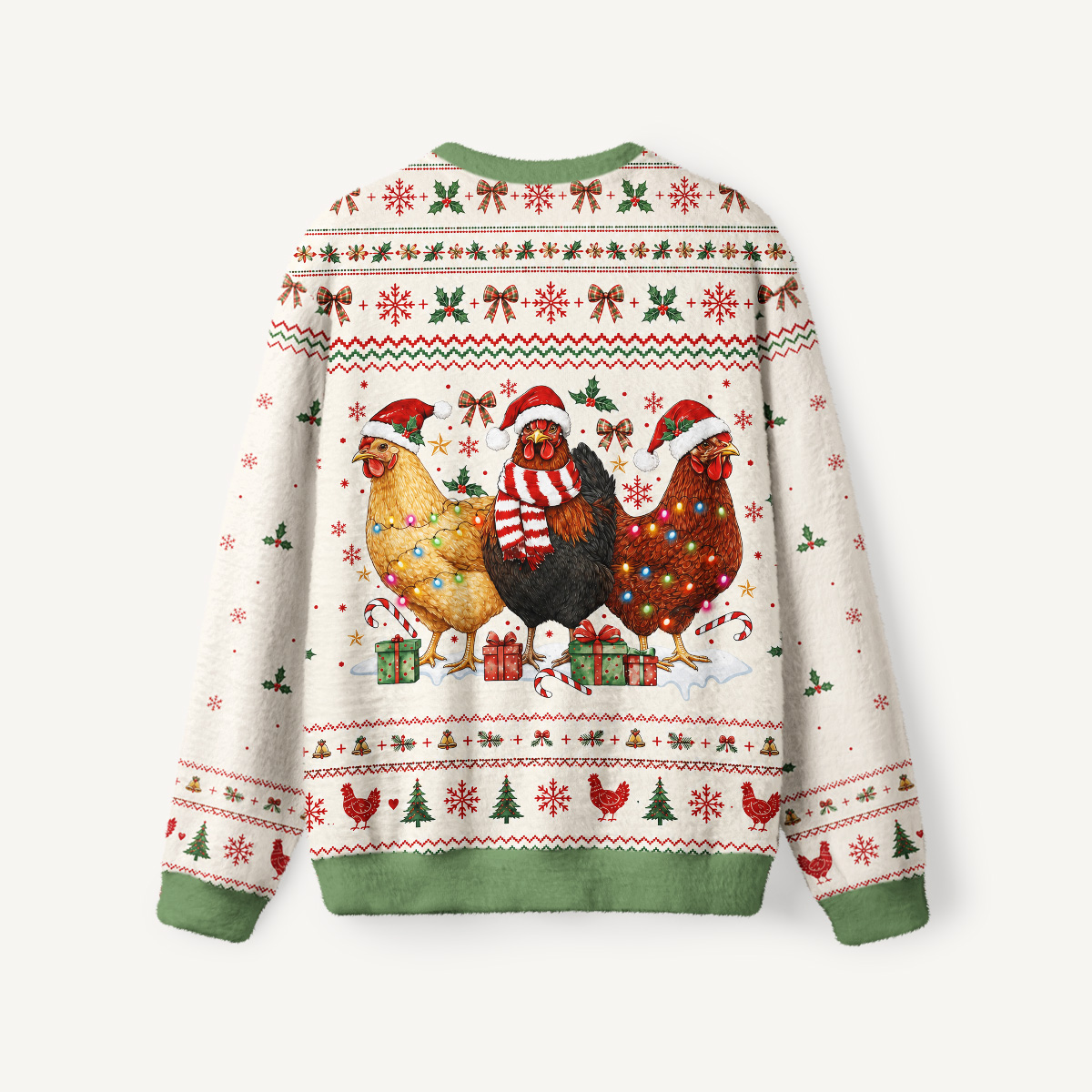 Holiday Hen Party Christmas Fuzzy Crewneck Sweater