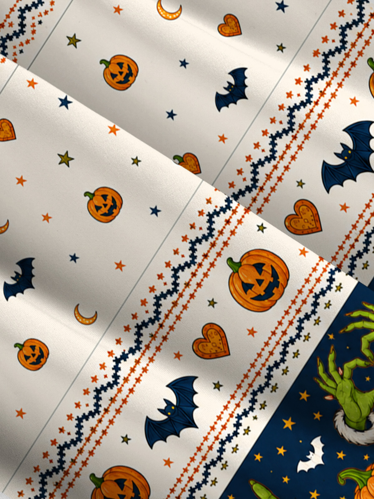 Playful Pumpkin Magic Hands Print Wide Straps Maxi Dress With Pockets