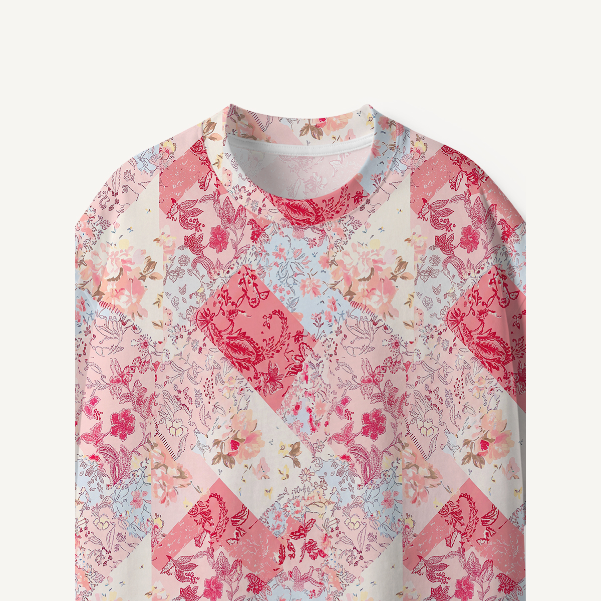 Shabby Chic Floral Patchwork print Premium Eco Tee