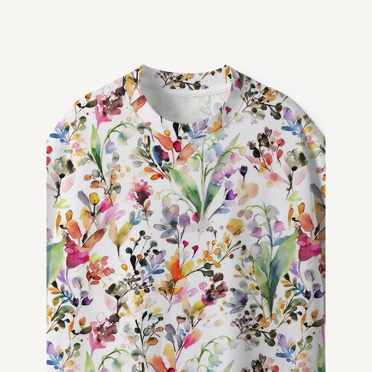Watercolor Wildflower Garden print Premium Eco Tee