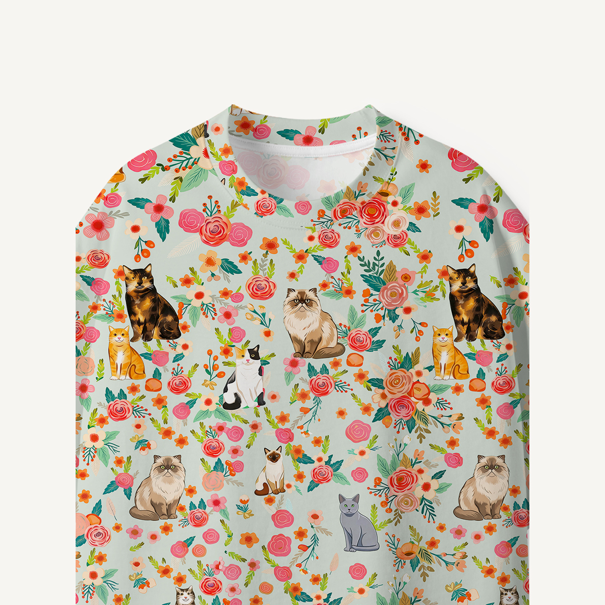 Flower Cat print Premium Eco Tee