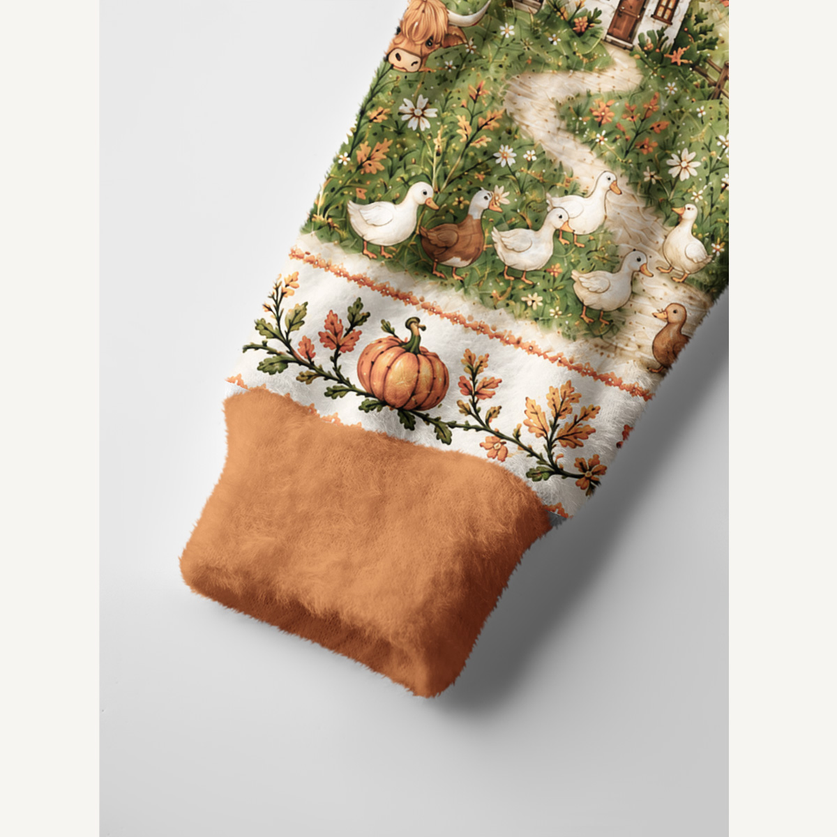Autumn Pumpkin Pasture Print Halloween Ugly Cardigan Sweaters