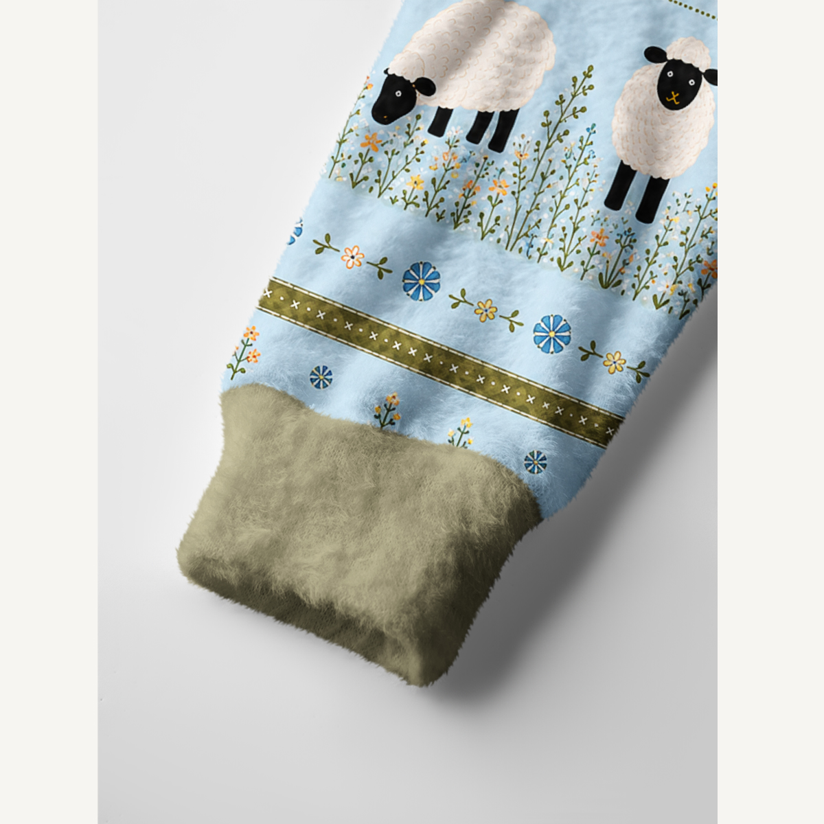 Blue Meadow Sheep Print Halloween Ugly Cardigan Sweaters