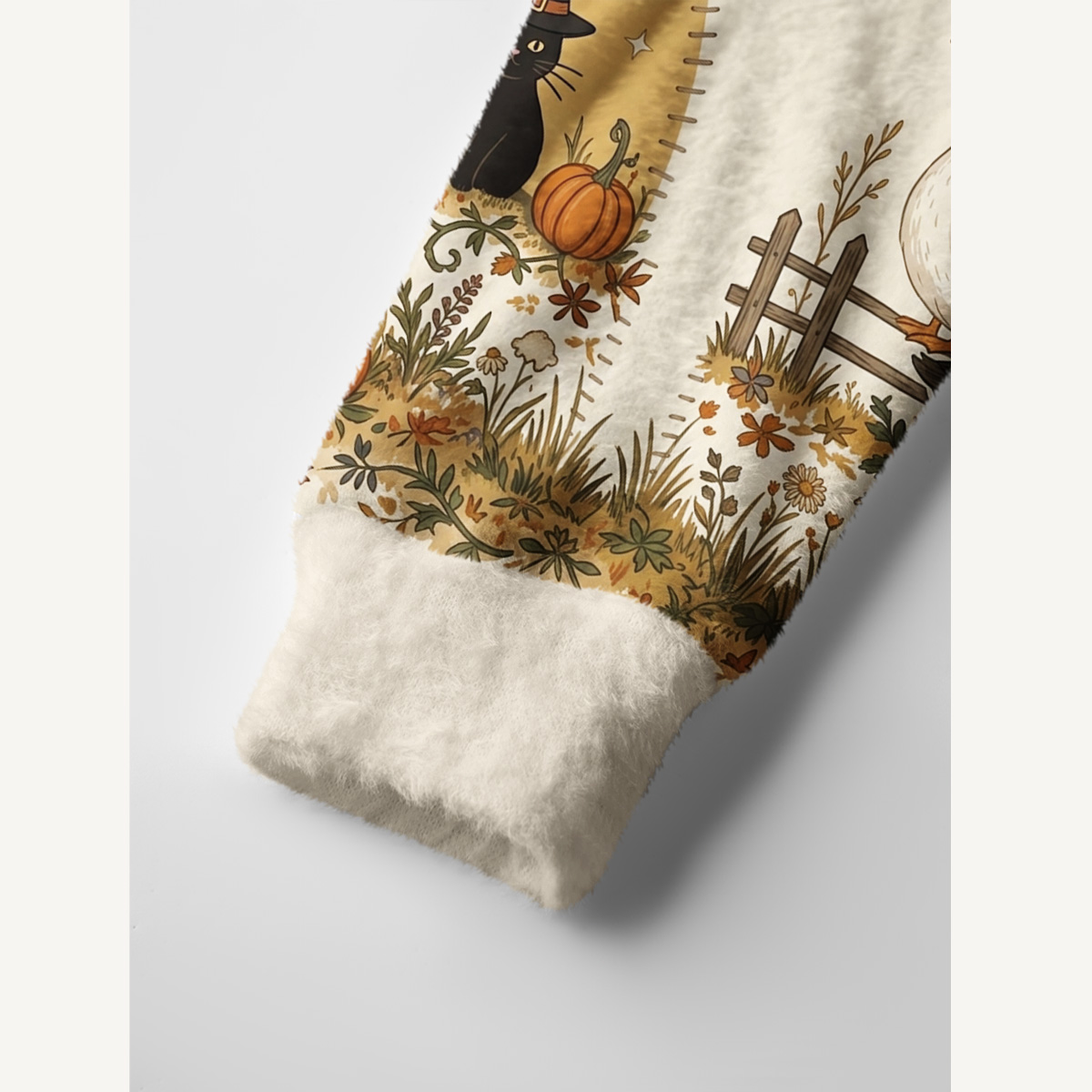 Pumpkin Farm Black Cat Magic Print Ugly Cardigan Sweaters