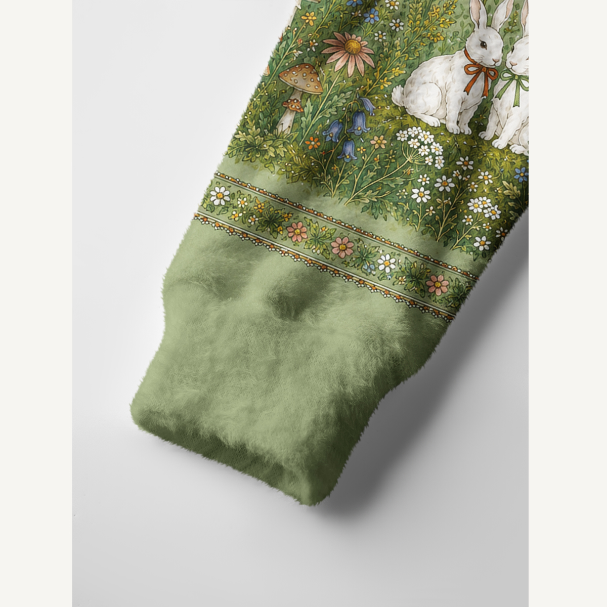 Bunny Meadow Garden Print Ugly Cardigan Sweaters