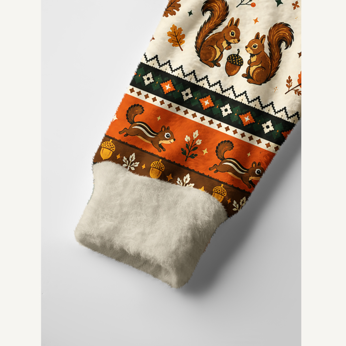 Autumn Acorn Gathering Print Ugly Cardigan Sweaters