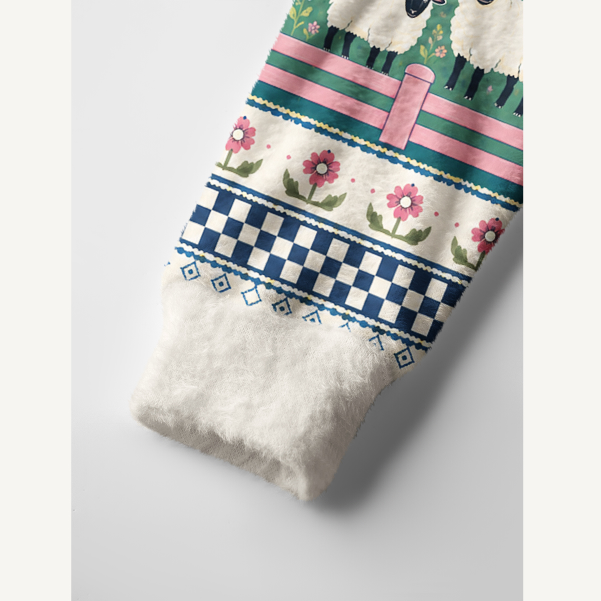 Mountain Meadow Sheep Print Ugly Cardigan Sweaters
