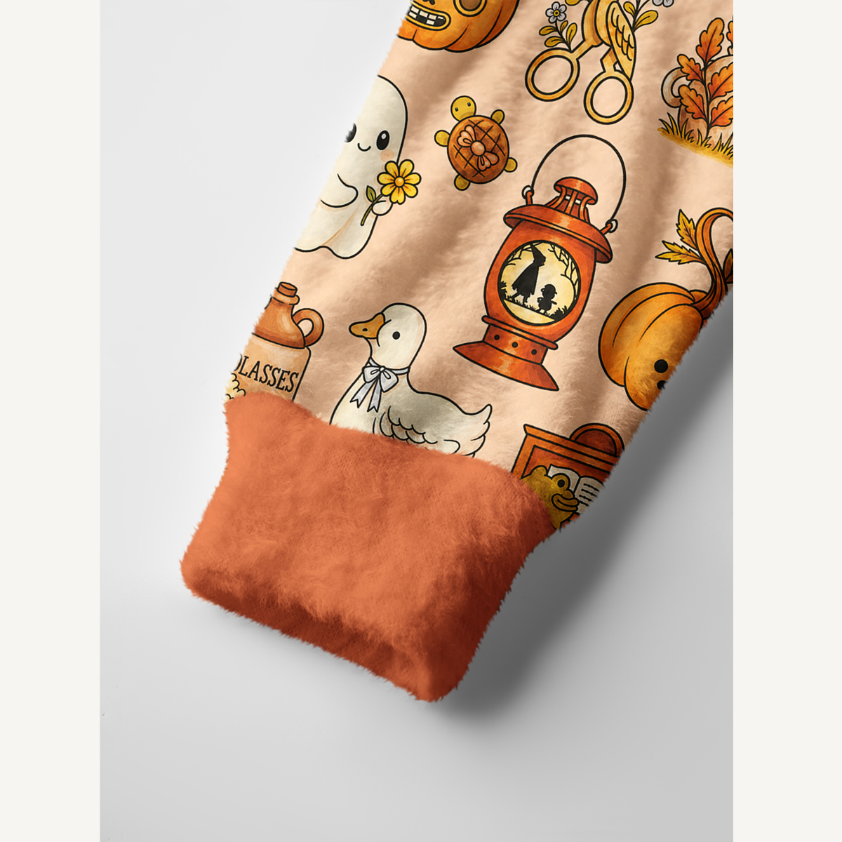 Cozy Halloween Curiosities Print Ugly Cardigan Sweaters