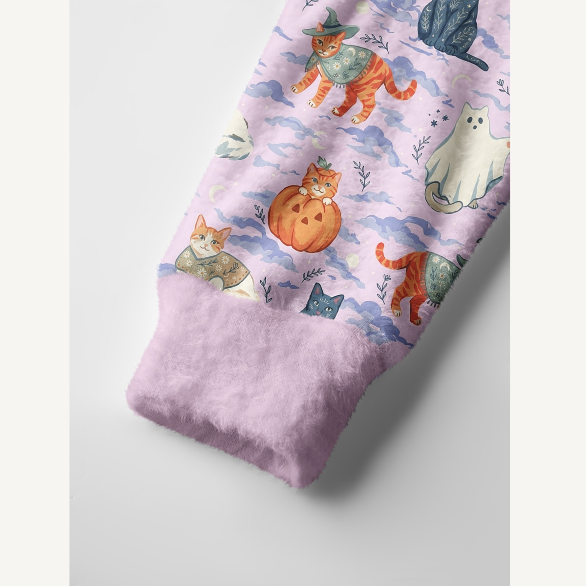 Enchanted Halloween Cat Print Ugly Cardigan Sweaters