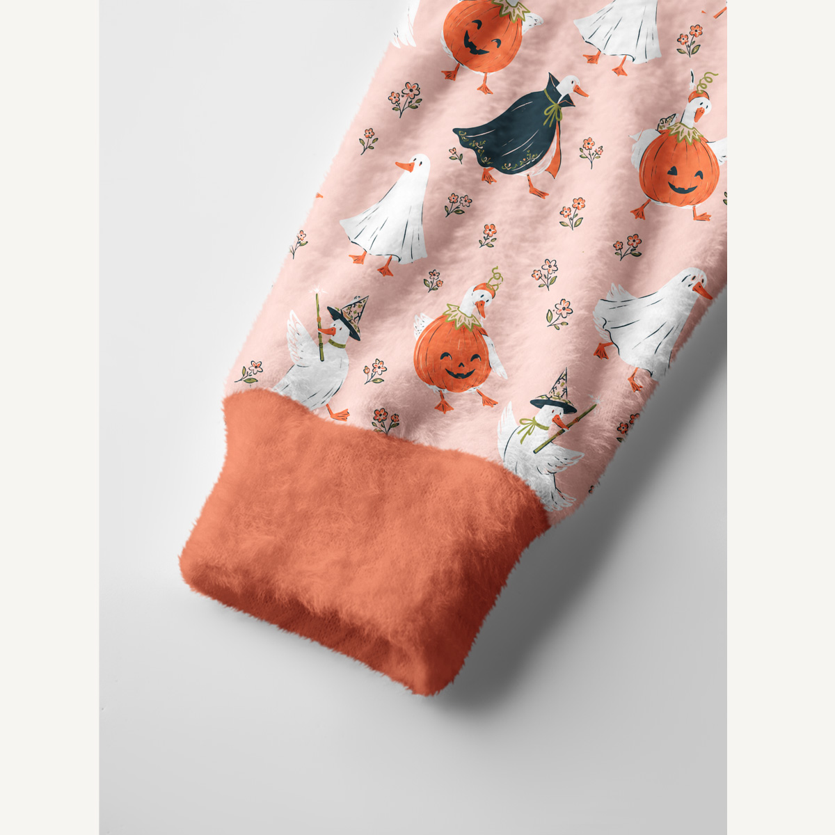 Pumpkin Ghost Parade Cozy Print Ugly Cardigan Sweaters