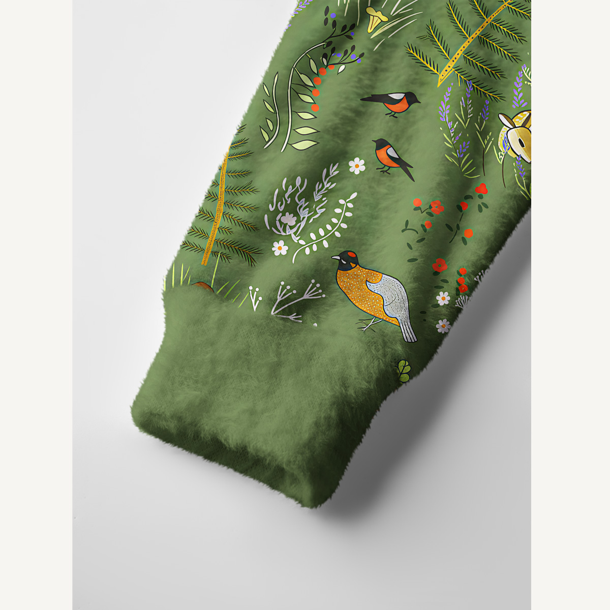 Whimsical Woodland Animal Print Ugly Cardigan Sweaters