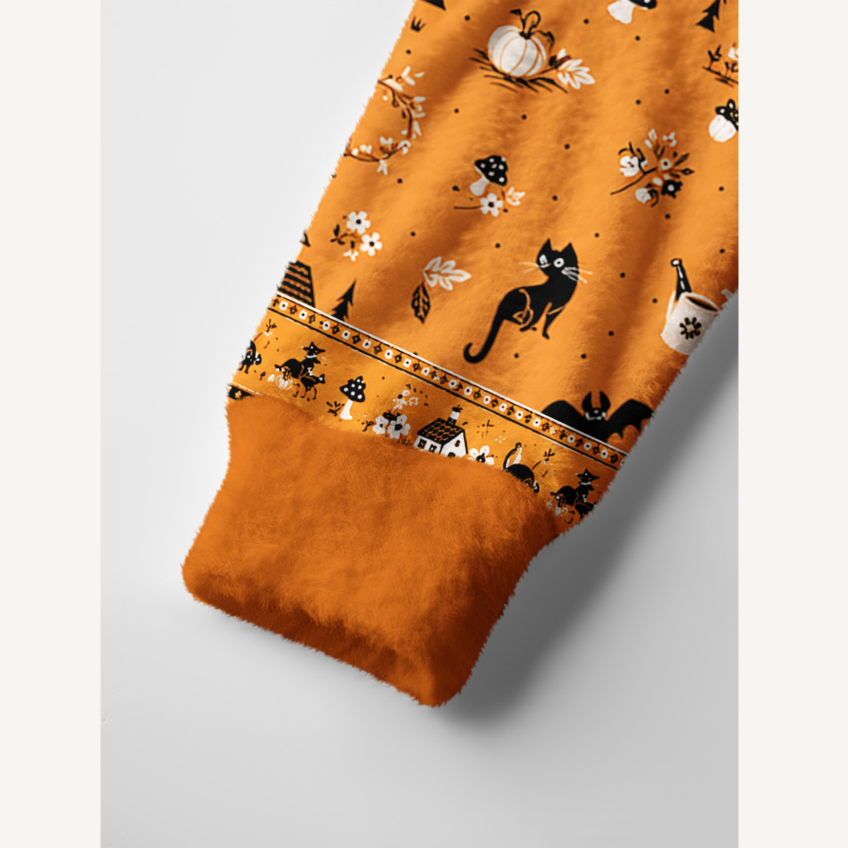 Moonlit Halloween Village Story Print Ugly Cardigan Sweaters
