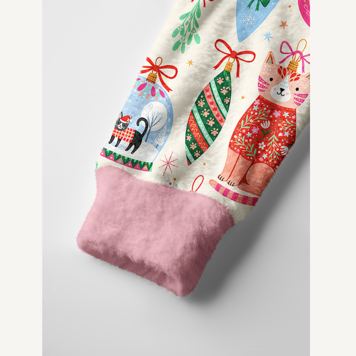Christmas Cat Ornament Print Ugly Cardigan Sweaters