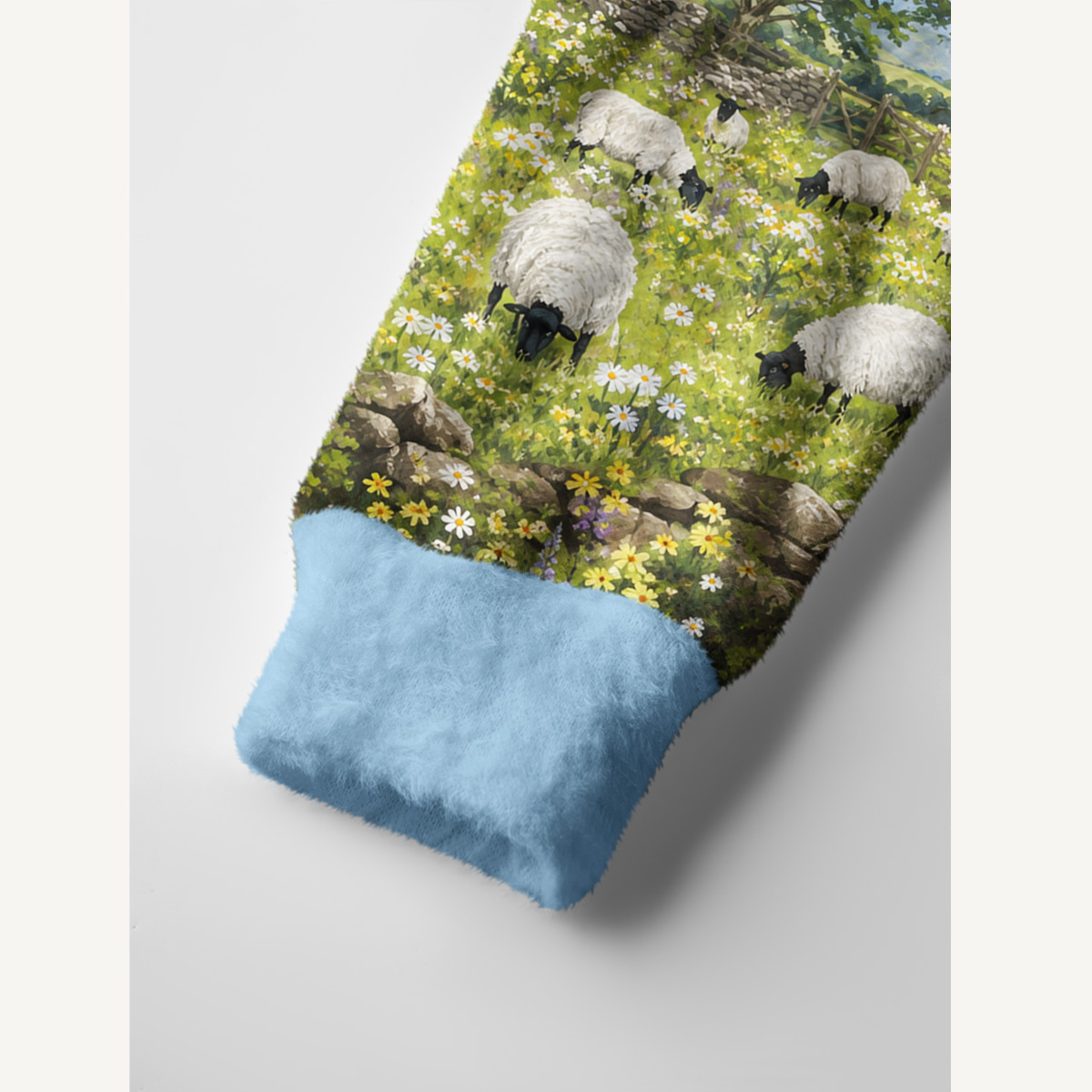 Pasture Sheep Sky Print Ugly Cardigan Sweaters