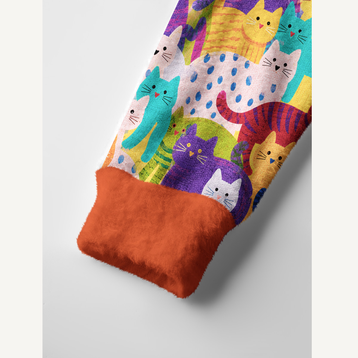 Rainbow Whimsy Cat Print Ugly Cardigan Sweaters