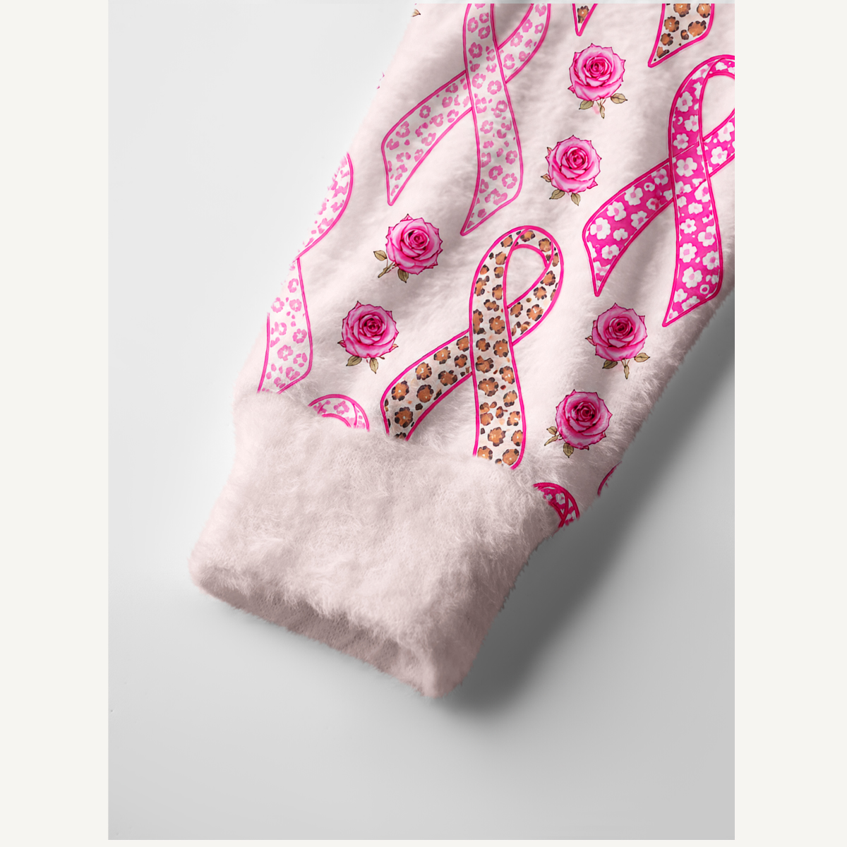 Breast Cancer Pink Ribbon Floral Ugly Cardigan Sweaters