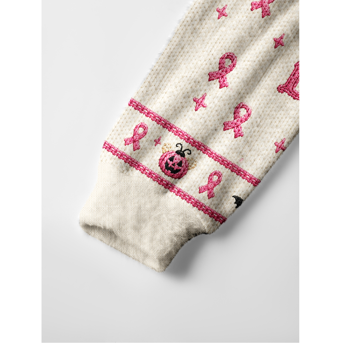Halloween Pink Ghost Bees Breast Cancer Crewneck Sweater