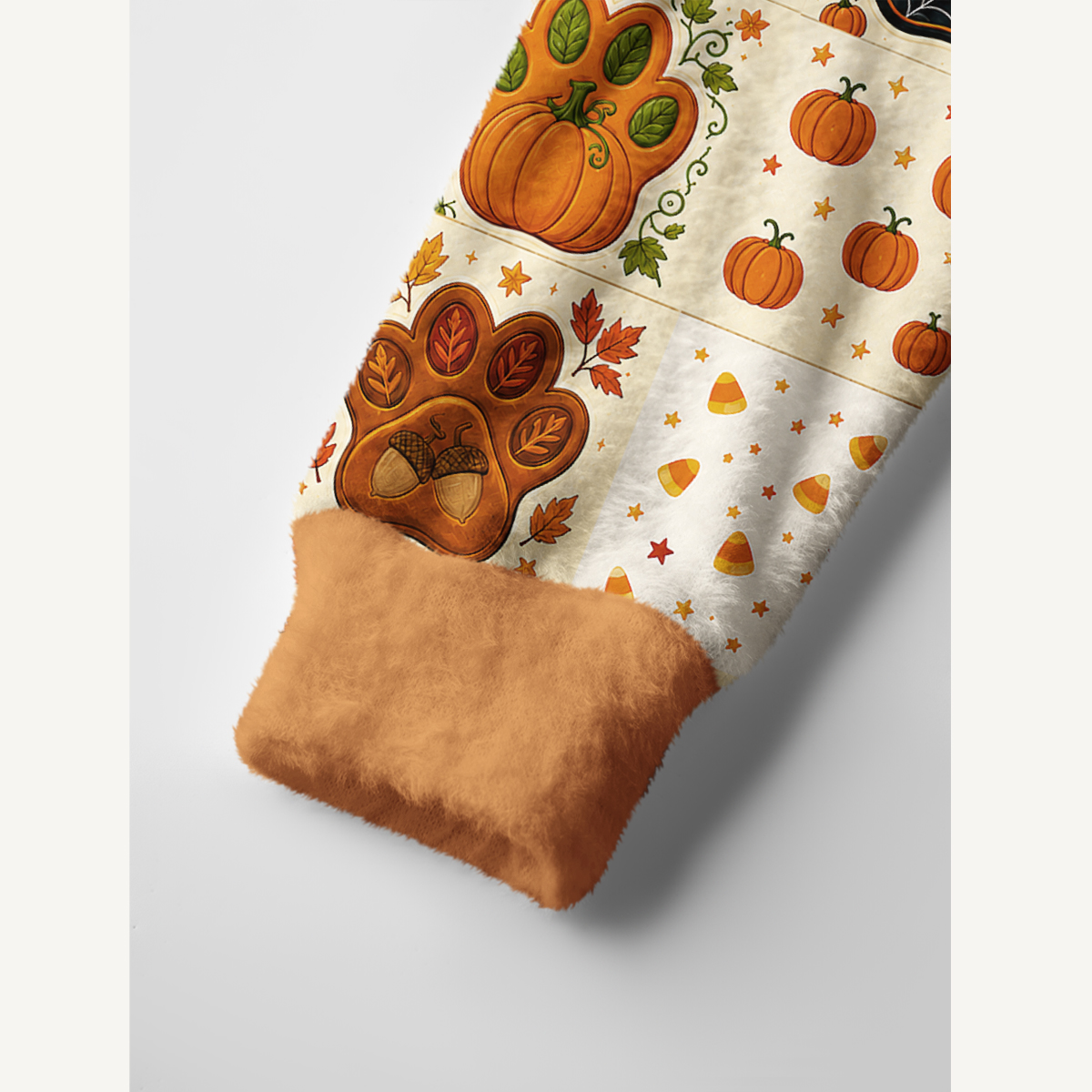 Autumn Witch Cat patchwork Print Ugly Cardigan Sweaters
