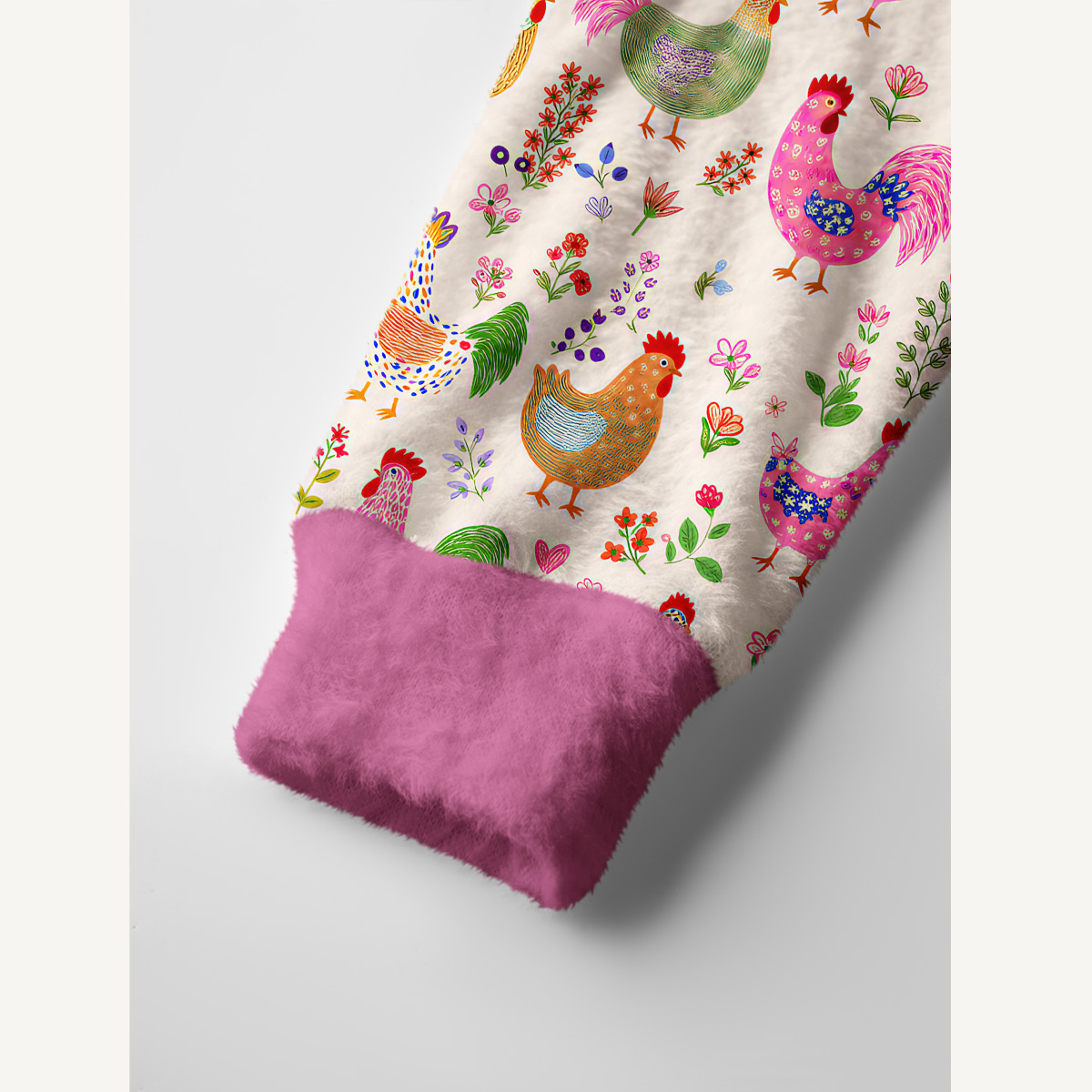 Colorful Farm Chickens Print Ugly Cardigan Sweaters
