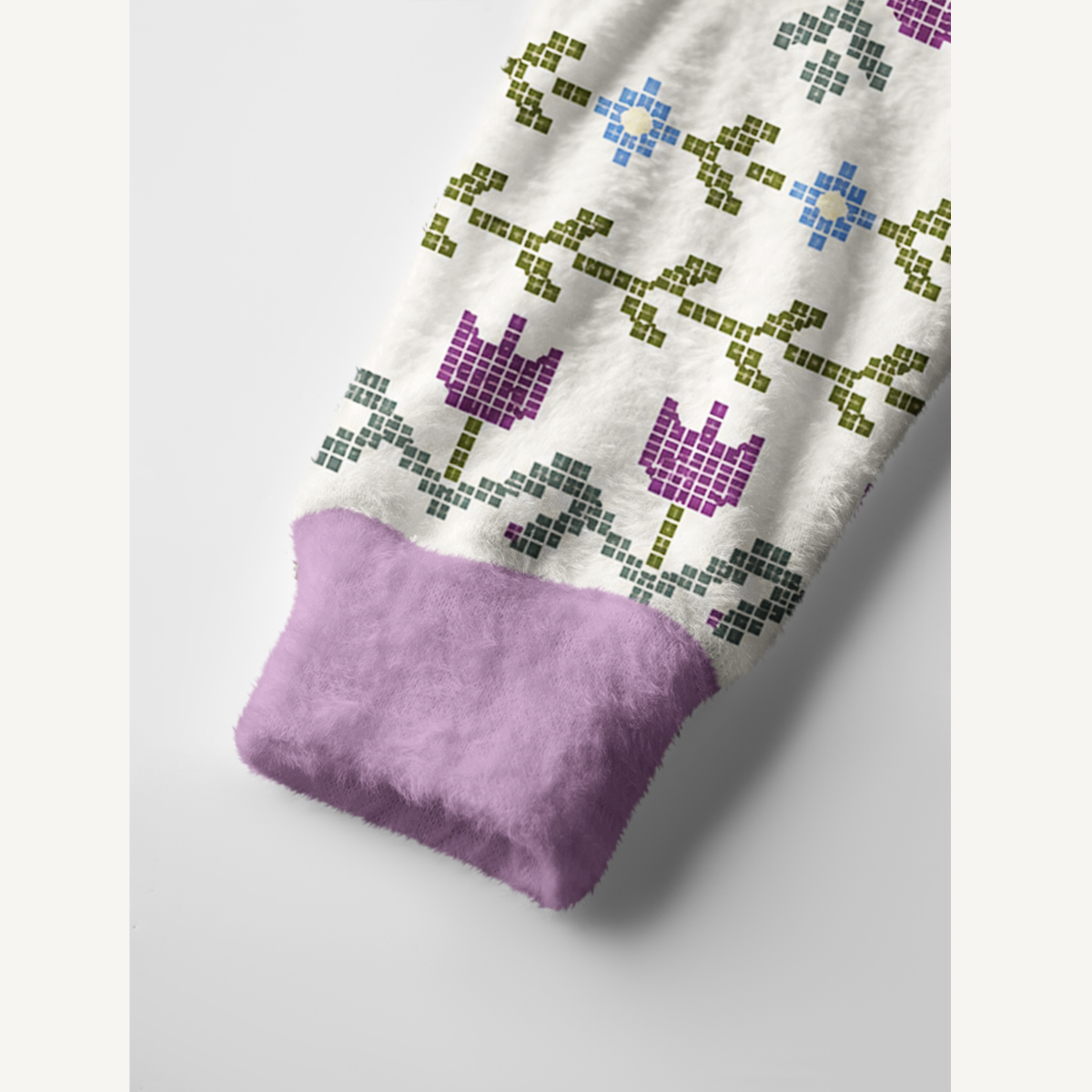 Lavender Folk Bloom Print Ugly Cardigan Sweaters