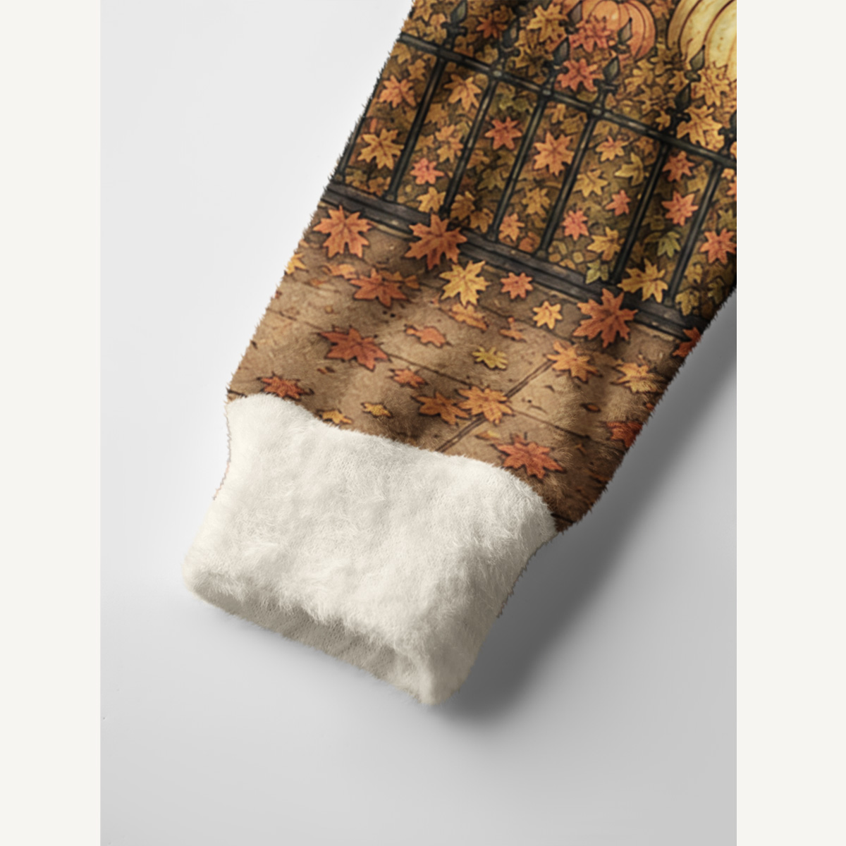 Golden Autumn Porch Light Print Ugly Cardigan Sweaters