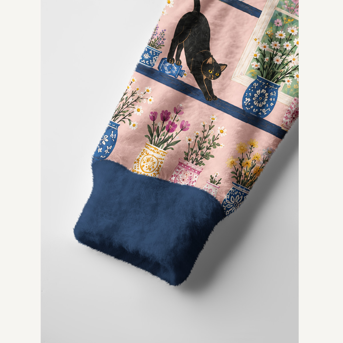 Window Garden Cat Terrace Print Ugly Cardigan Sweaters